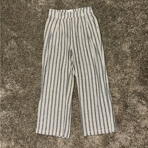 Abercrombie & Fitch Striped Blue and White Linen Pants